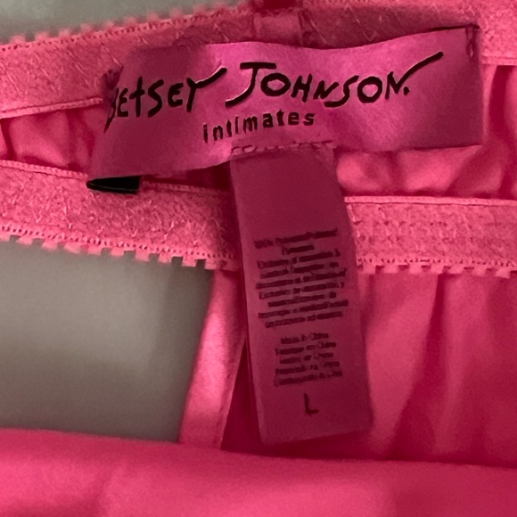 Betsey Johnson Fuchsia Satin Chemise with Lace - Picture 12 of 16